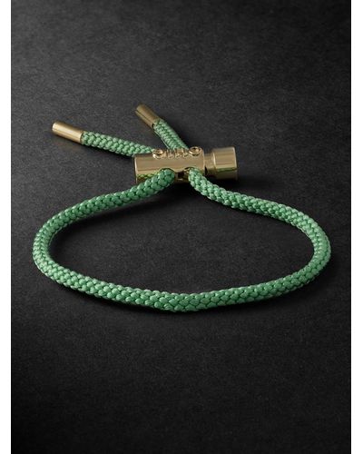 OUIE Toggle Gold And Silk-cord Bracelet - Green