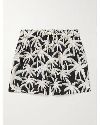 Palm Angels Badeshorts mit Palmen-Print - Schwarz