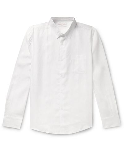 Derek Rose Monaco 1 Linen Shirt - White