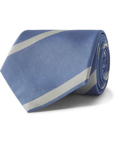 MR P. 7cm Striped Silk-twill Tie - Blue