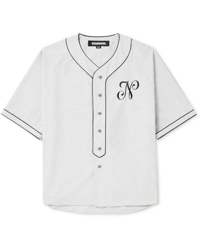 Neighborhood Oversized Logo-embroidered Cotton-jersey Shirt - White