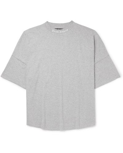 Palm Angels Logo-print Cotton-jersey T-shirt - Gray