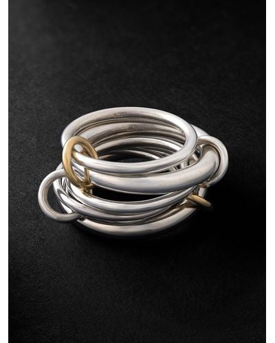 Spinelli Kilcollin Vela Sg 18-karat Gold And Sterling Silver Ring - Black