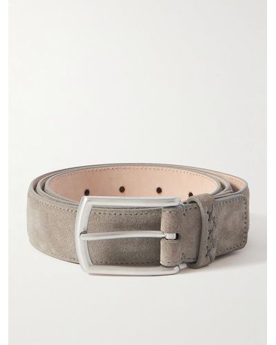 ZEGNA 3cm Suede Belt - Natural