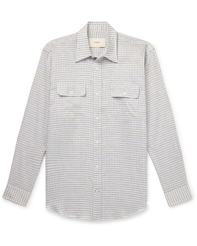 James Purdey & Sons Checked Linen Shirt - White