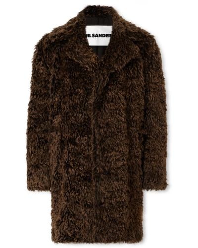 Jil Sander Oversized Mohair And Cotton-blend Coat - Brown