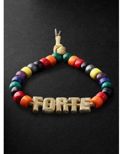 Carolina Bucci Formentera Forte Beads Gold Multi-Stone Bracelet - Nero