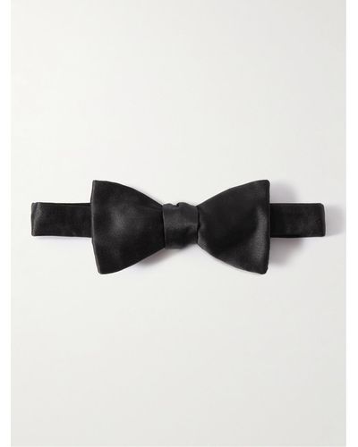 Favourbrook Pre-tied Duchesse Silk-satin Bow Tie - Black