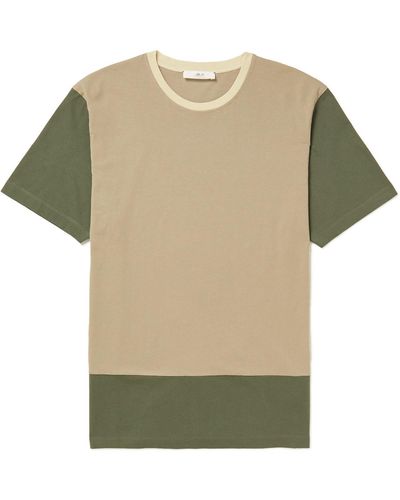 MR P. Colour-block Cotton-jersey T-shirt - Green