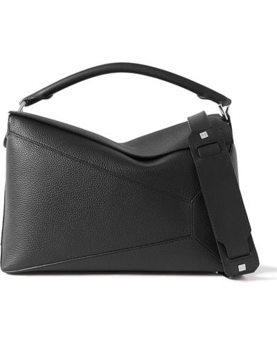 Loewe Puzzle Edge Large Full-grain Leather Messenger Bag - Black
