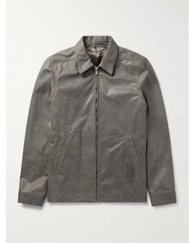 Rick Owens Brad Leather Jacket - Grey