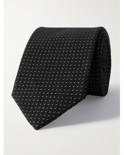 Brioni 8cm Metallic Silk-blend Jacquard Tie - Black
