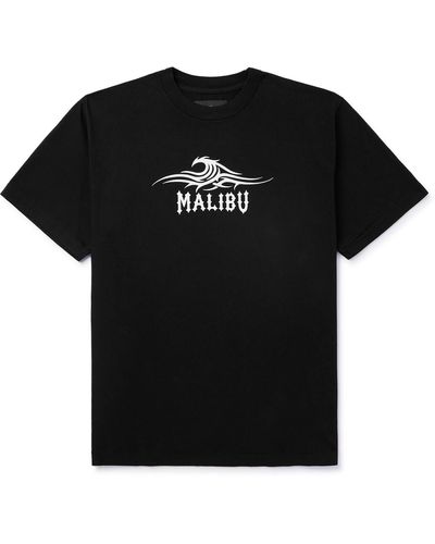 Local Authority Razor Wave Printed Cotton-jersey T-shirt - Black