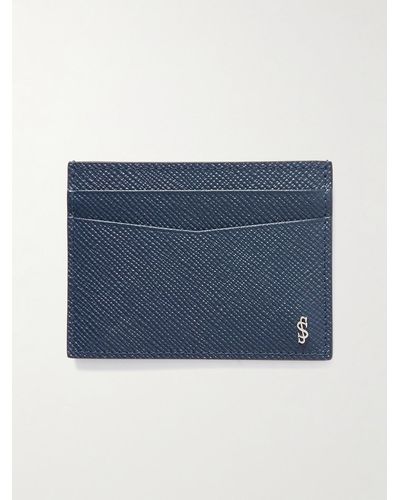 Serapian Evoluzione Logo-appliquéd Full-grain Leather Cardholder - Blue