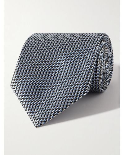 Tom Ford Cravatta in seta jacquard - Blu