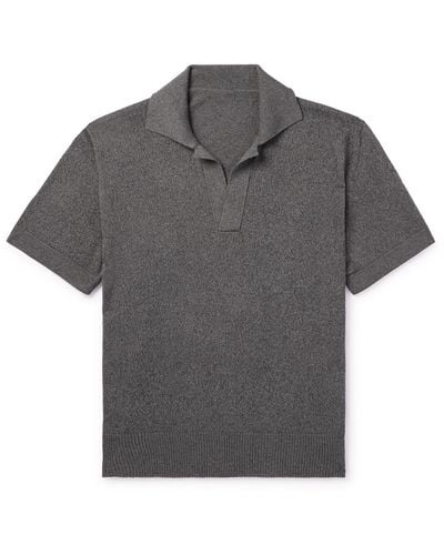 STÒFFA Mouliné Cotton Polo Shirt - Gray