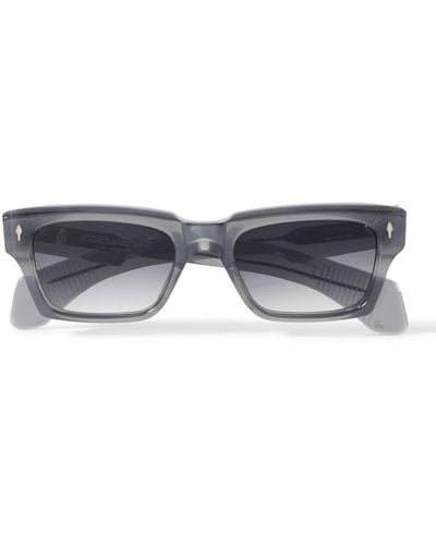 Jacques Marie Mage Ashcroft Rectangular-frame Acetate And Silver-tone Sunglasses - Gray