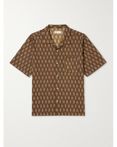 Universal Works Road Paisley-print Cotton Shirt - Brown