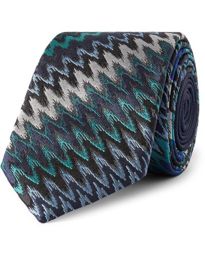 Missoni 7cm Silk-jacquard Tie - Blue