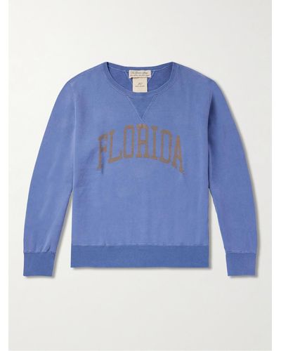 Remi Relief Florida Printed Cotton-jersey Sweatshirt - Blue