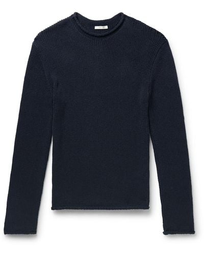 The Row Anteo Cotton And Cashmere-blend Sweater - Blue