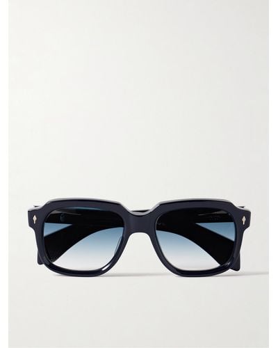 Jacques Marie Mage Union D-frame Acetate And Silver-tone Sunglasses - Black