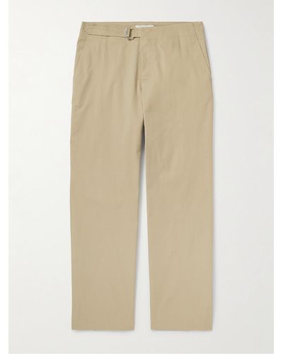 LE17SEPTEMBRE Straight-leg Cotton-blend Twill Trousers - Natural