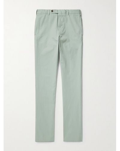 Sid Mashburn Slim-fit Straight-leg Garment-dyed Cotton-twill Trousers - Green