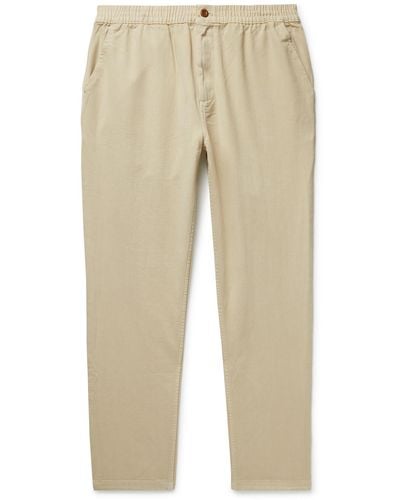 Outerknown Beach Cropped Tapered Organic Cotton-twill Pants - Natural