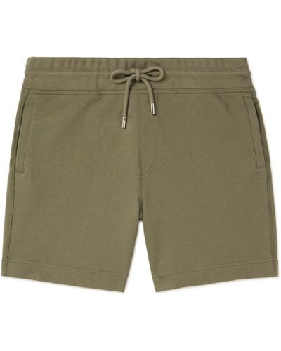 MR P. Straight-leg Garment-dyed Cotton-jersey Drawstring Shorts - Green