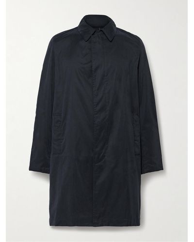Anderson & Sheppard Packable Twill Trench Coat - Blue