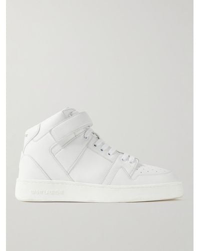 Saint Laurent Greenwich Leather High-top Sneakers - White