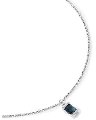 Miansai Valor Sterling Silver Topaz Pendant Necklace - White