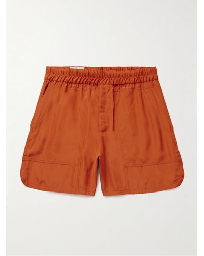 Dries Van Noten Straight-leg Satin Shorts - Orange
