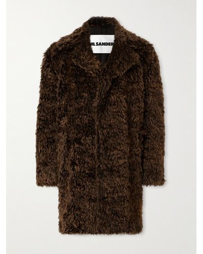 Jil Sander Oversized Mohair And Cotton-blend Coat - Brown