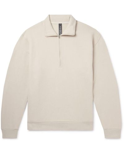lululemon Steady State Cotton-blend Jersey Half-zip Sweatshirt - White