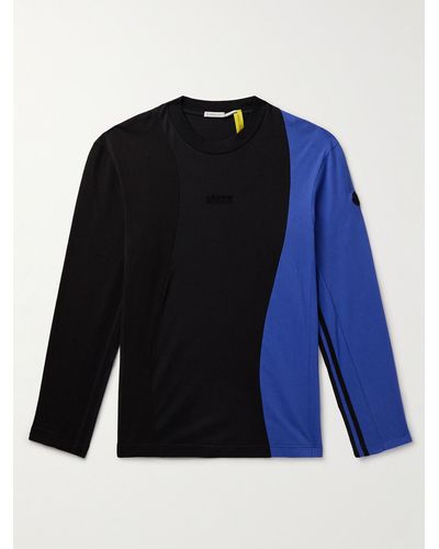 Moncler Genius Adidas Originals T-shirt in jersey e cotone piqué con logo applicato - Blu
