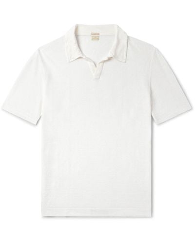 Massimo Alba Aruba Slim-fit Linen-piqué Polo Shirt - White