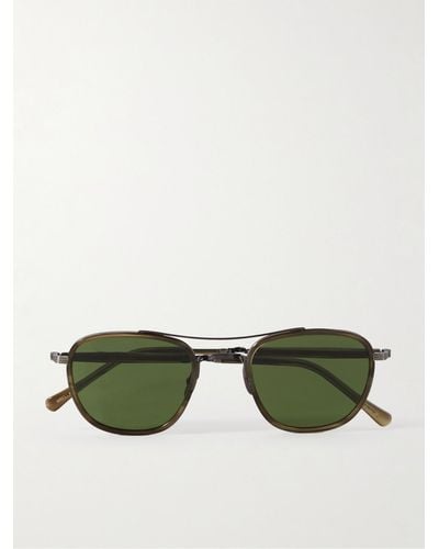 Mr. Leight Price D-frame Titanium And Acetate Sunglasses - Green