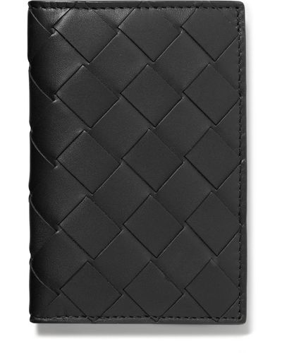 Bottega Veneta Intrecciato Leather Bifold Cardholder - Black