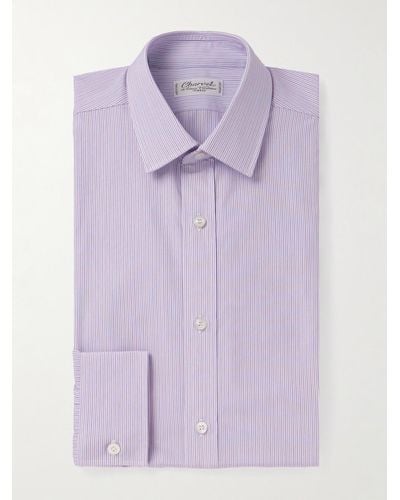 Charvet Camicia in cotone Oxford a righe - Viola