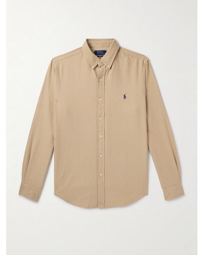 Polo Ralph Lauren Hemd aus Baumwoll-Oxford mit Button-Down-Kragen - Natur