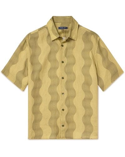 Frescobol Carioca Castro Striped Linen Shirt - Yellow