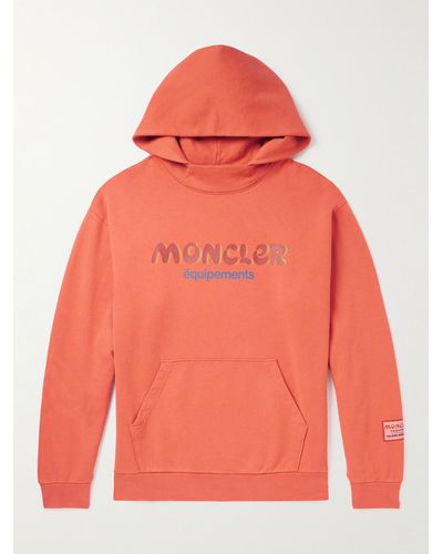 Moncler Genius Salehe Bembury Felpa oversize in jersey di cotone con cappuccio e logo - Arancione
