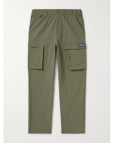 adidas Originals Rossendale Tapered Appliquéd Stretch Recycled-shell Cargo Trousers - Green