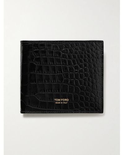 Tom Ford Croc-effect Leather Billfold Wallet - Black