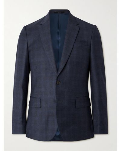 Paul Smith Soho Prince Of Wales Checked Wool Suit Jacket - Blue