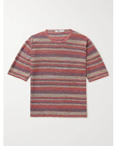Inis Meáin Striped Linen T-shirt - Red