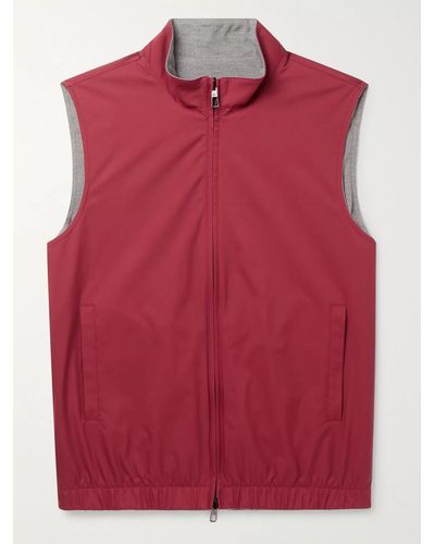 Loro Piana Slim-fit Reversible Storm System Shell And Super Wish Virgin Wool Gilet - Red