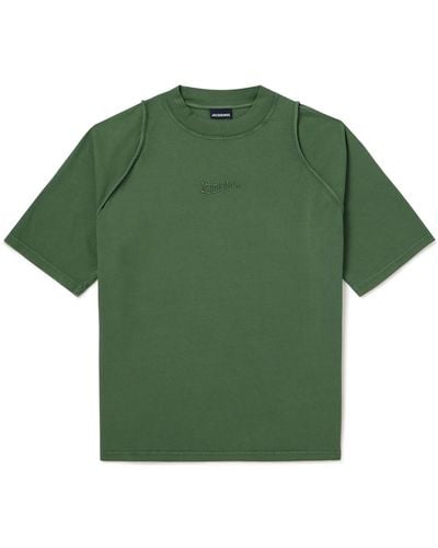 Jacquemus Le T-shirt Camargue Logo-embroidered Top - Green